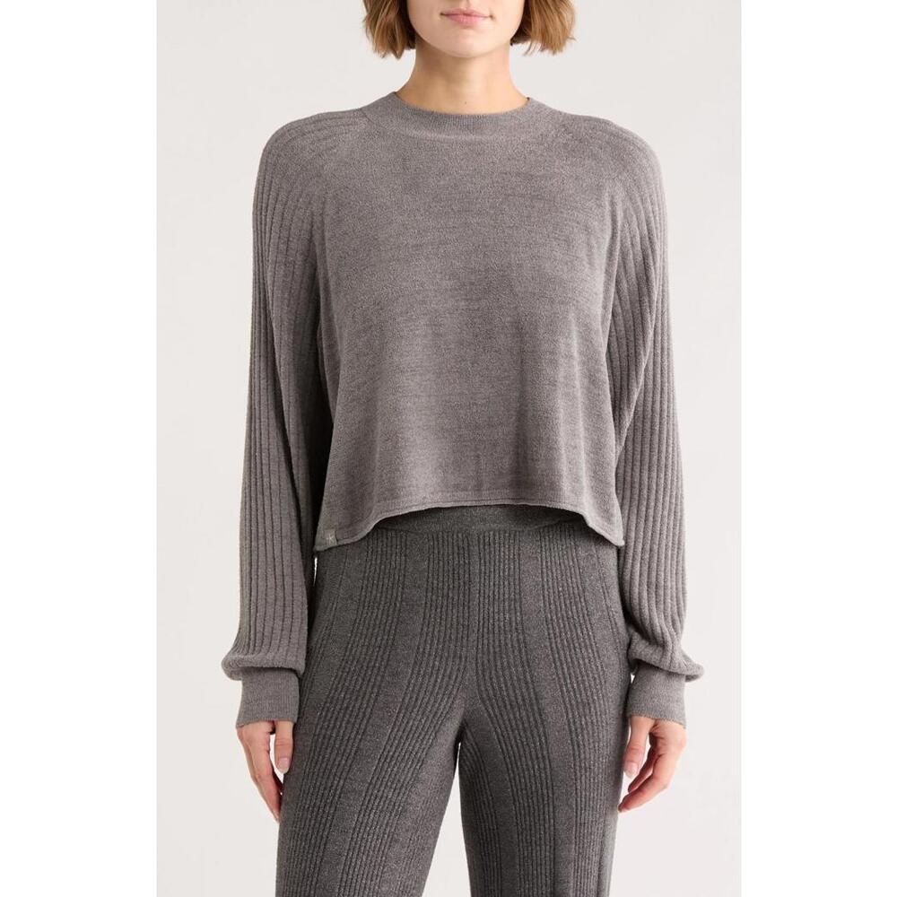 NWT! Barefoot Dreams® CozyChic® Ultra Lite® Mock Neck Crop Sweatshirt Size L